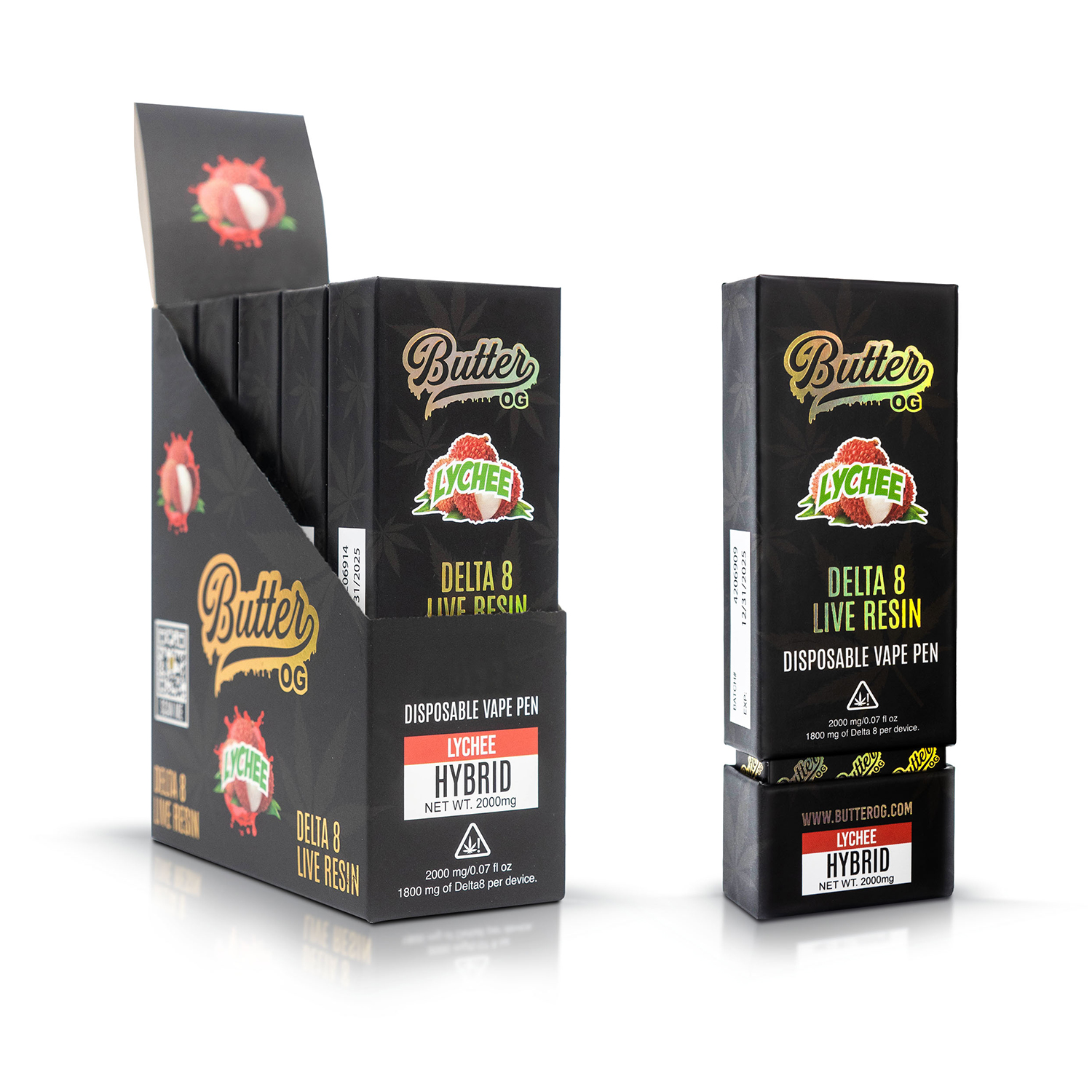 Butter OG Delta 8 Live Resin Disposable Vape 2G - Pack of 5 | Online ...