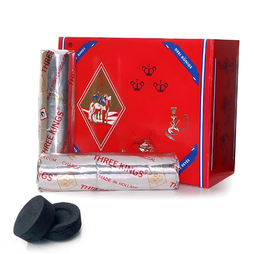 Three Kings Quick Light Hookah Charcoal 33mm