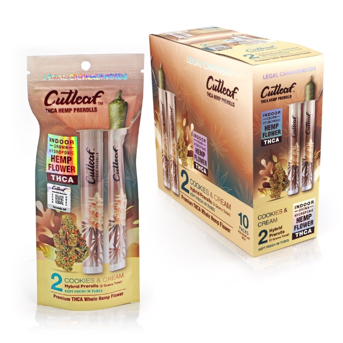 Cutleaf THC-A Pre Rolls 2G - Cookies & Cream (Hybrid)